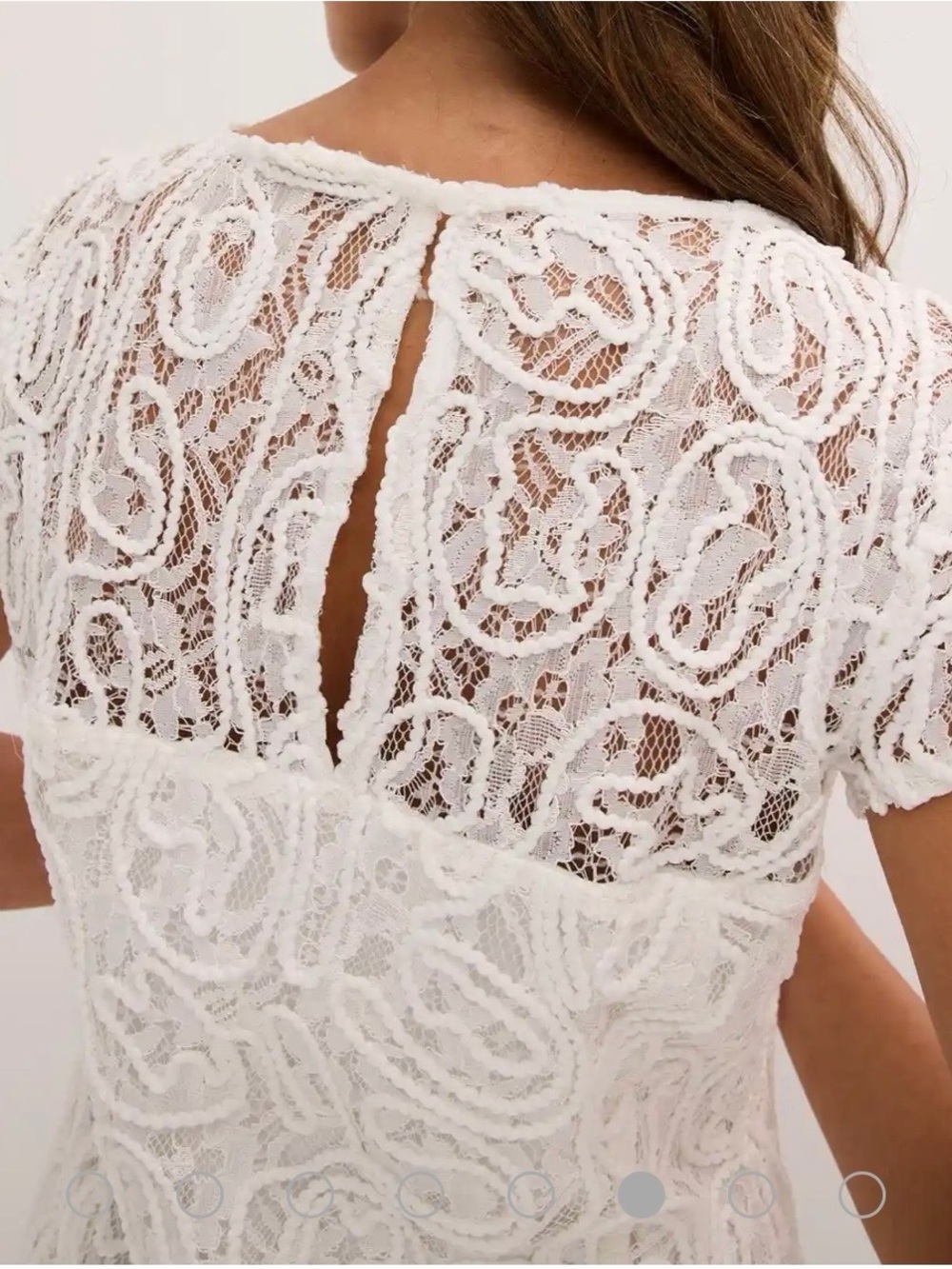 VENUS Cream Cap Sleeve Lace Top - Picture 3 of 9